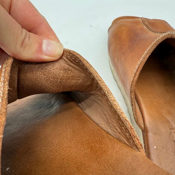 Bed:Stu Fairlee II Women's Leather Tan Beige Platform Slide Sandal Size 10 - Picture 7 of 8